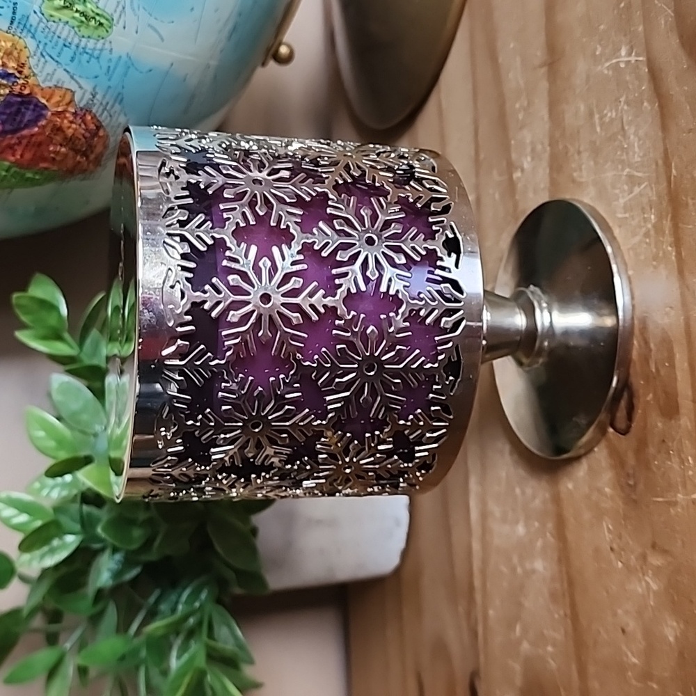 Bath & Body Works Silver Snowflake Candle Holder